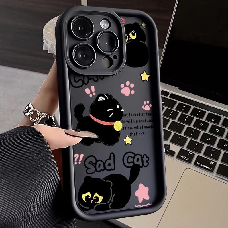 Подходит для защитного чехла для мобильного телефона Apple 11promax, новый iPhone11Pro милый 11 мультяшный грустный кот