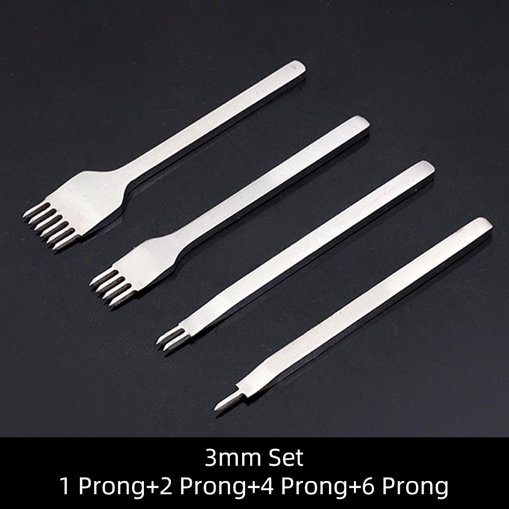3/4/5/6mm Spacing Punch Tool For Leather Hole Punches Tool Lacing Stitching Sewing DIY Leather Craft Tools 1/2/4/6 Prong