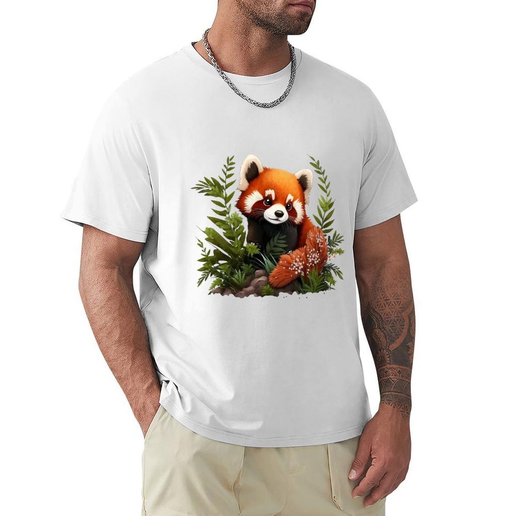 Cute Red Panda Tshirt Fashion Casual Short Sleeve Tshirt