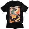 Funny Jesus Graphic T-shirts Ninjesus Kung Fu T Shirt Casual Short Women Men Clothing Tees Tops Streetwear Japan Anime Clothes