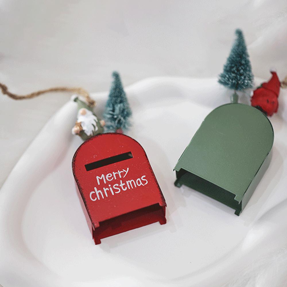 Ретро почтовый ящик 3 цвета красивые рождественские узоры широко используемые легкие очаровательные дизайнерские подвески металлический рождественский почтовый ящик
