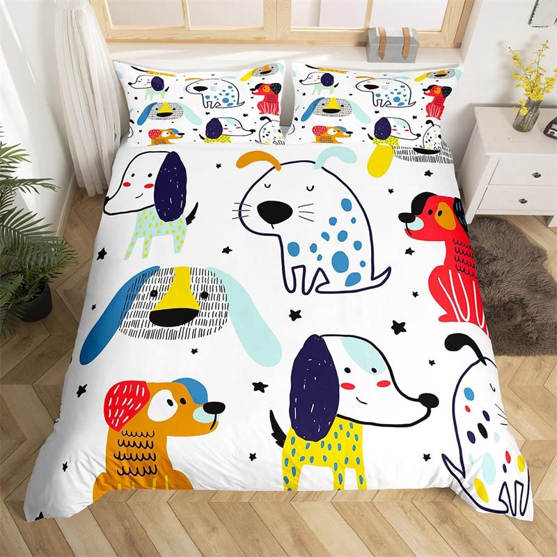 Cartoon Animal Duvet Cover Twin King Cute Cat Bedding Set Microfiber Paw Butterfly Floral Comforter Cover For Kids Girl Bedroom