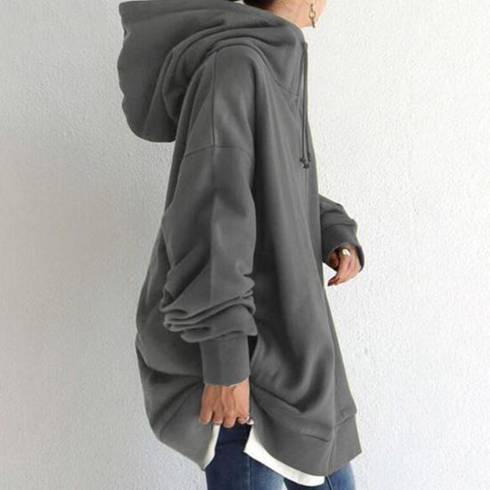 Женская длинная куртка с капюшоном на молнии и однотонная туника на шнурке, толстовка с открытым передом, кардиган, пуловер с капюшоном, пальто