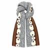 Color Contrast Winter Knitted Scarf Thick Plush Wool Blend Neckerchief  Christmas Gift