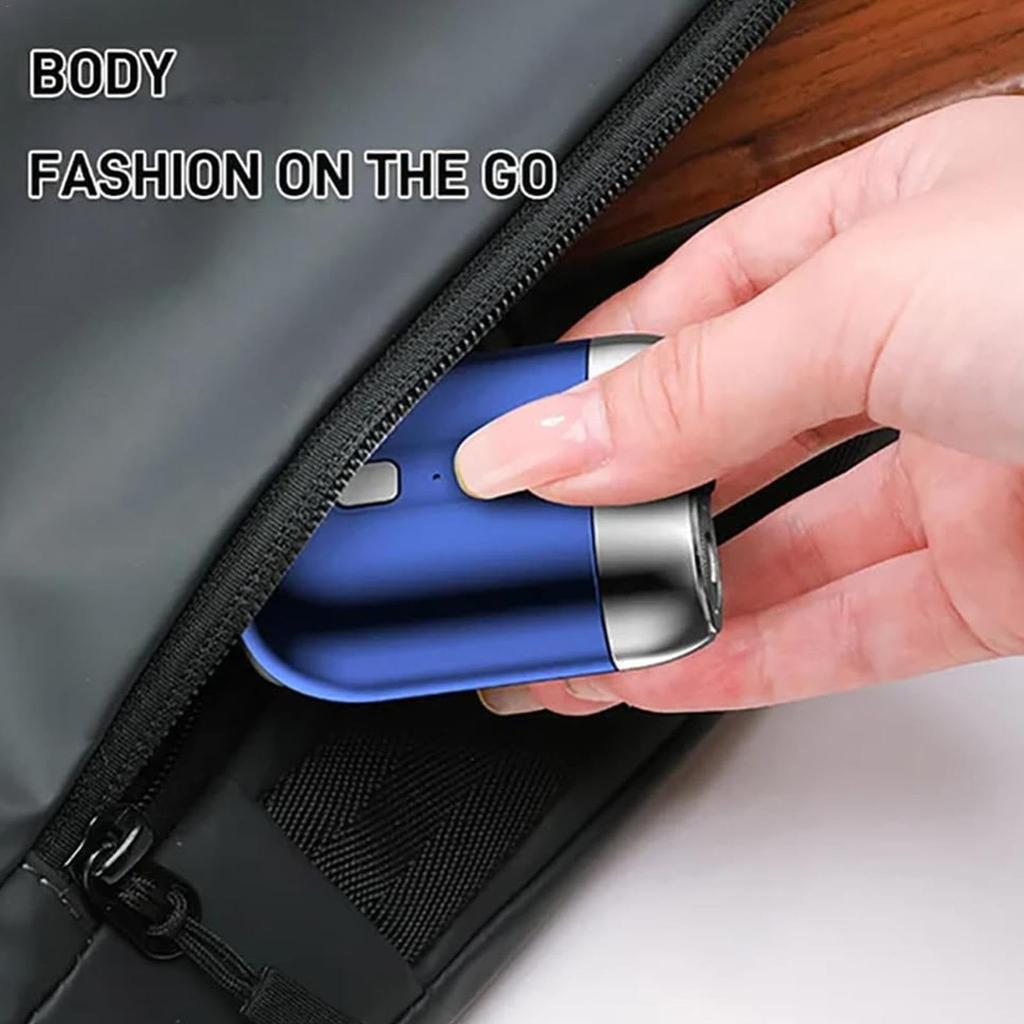 Travel Shaver, Travel Electric Shaver, Rotating Double Head Electric Shaver, Pocket Rotating Electric Shaver, Waterproof Rechargeable Travel For Men