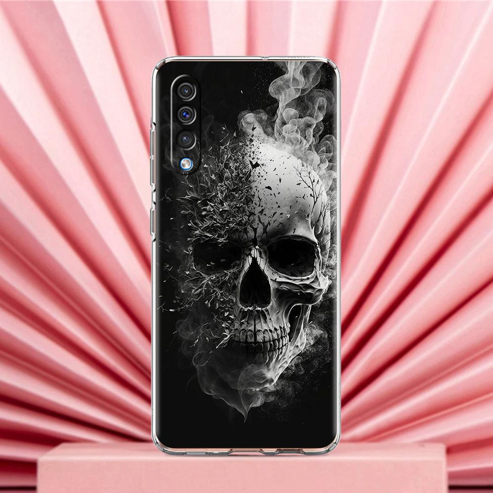 Чехол для телефона Samsung A56 A36 A26 A24 A16 A14 A12 A32 A50 A70 A22 A40 A34 A54 A42 A52 5G A04s A06 Жесткий чехол Розовый Фиолетовый Череп