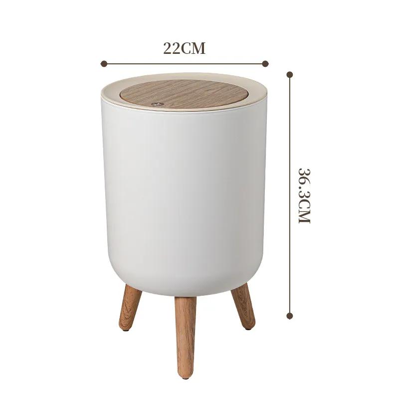 Дом Высококлассный Сенсорный Мусорный Бак Гостиная Высокая Ножка С Крышкой Нажимной Тип Спальня Настольный Креативный Стиль Контейнер для Хранения YLE440