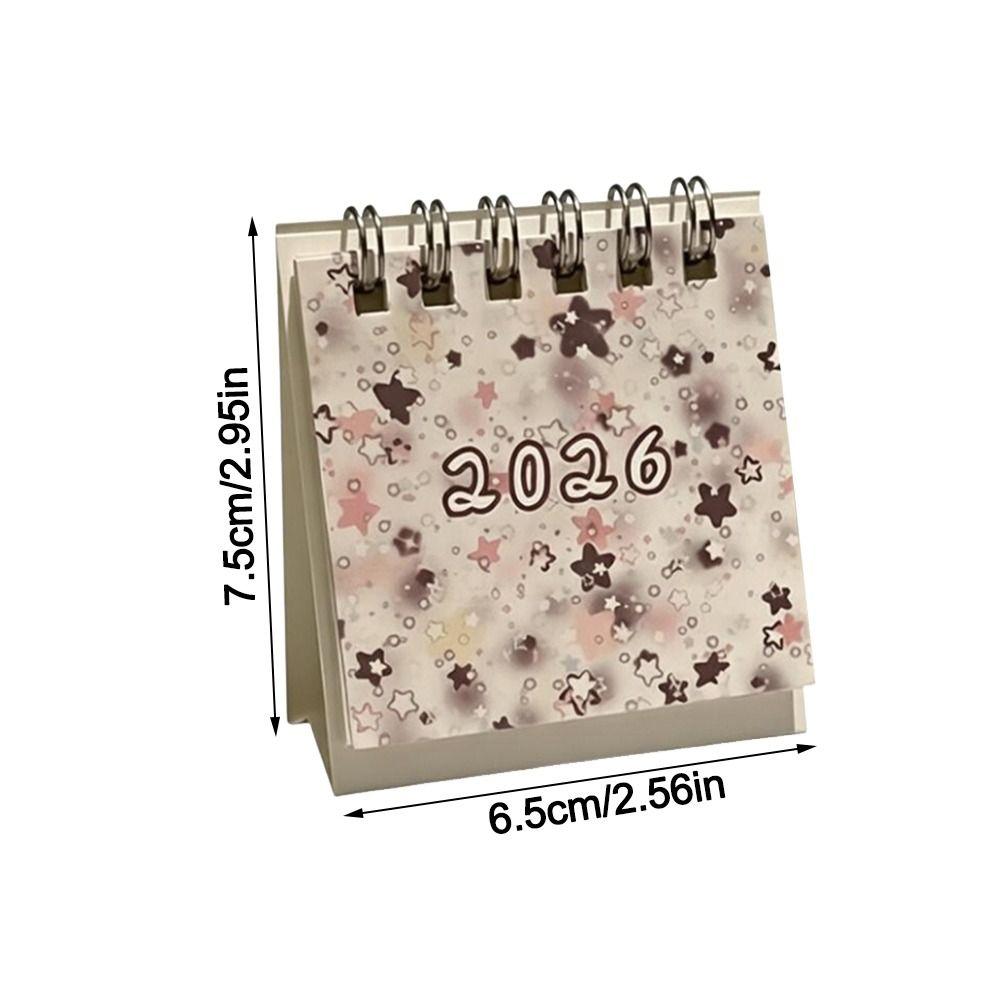 Mini Desktop Calendar Coil Binding Schedule Planner Cute 2026 Desk Calendar Office School Supplies