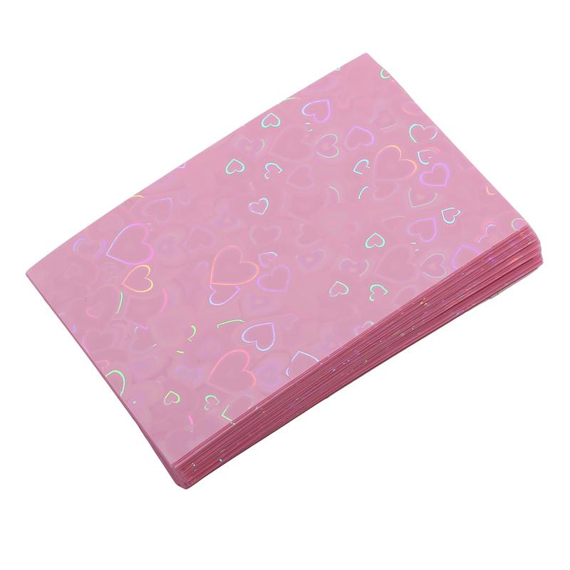 50pcs Heart Printed Laser Frosted Film Kpop Card Holders Idol Card Collect Protective Film Photocard Game Cards Protector Cover