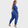 European & American Plus Size V-Neck Solid Color Casual Two-Piece Legging Suit for Women
