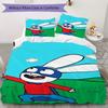 Simon the Rabbit Pattern Bedding uilt Set uilt Cover Pillowcase Home Decoration Birthday Gift (1 * duvet cover + 2 * pillowcase without core)158