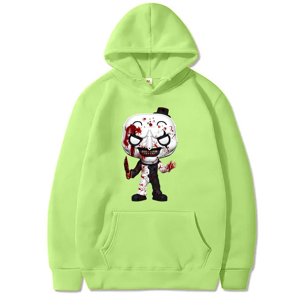 Фильм ужасов Terrifier3 Толстовка с капюшоном Art Clown Art Big Head Одежда для женщин и мужчин Dark Style Толстовка Terrifier Doll Image Pullover