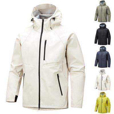 Мужская зимняя однотонная деловая куртка с капюшоном, мужская ветровка