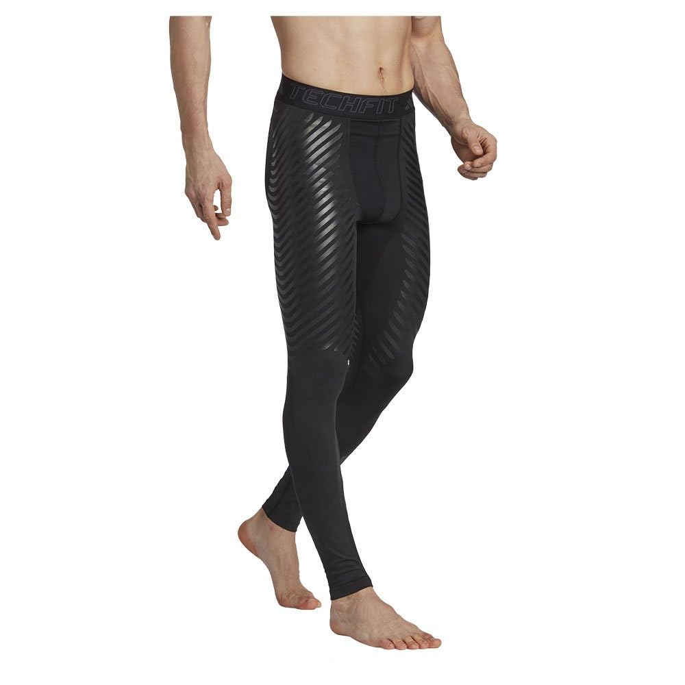 Мужские леггинсы полной длины Adidas TechFit Control x размера XL RHEON™, MMI02, Черный/Черный (HS9812),