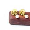 Stainless Steel Cartoon Dog Paw Pearl Stud Earrings
