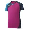 Mizuno Волейбольная игровая майка Ягодный розовый x Платье Темно-синий x Дива Размер L Размер (Короткий рукав) V2MA9001, Синий, (Япония Л)