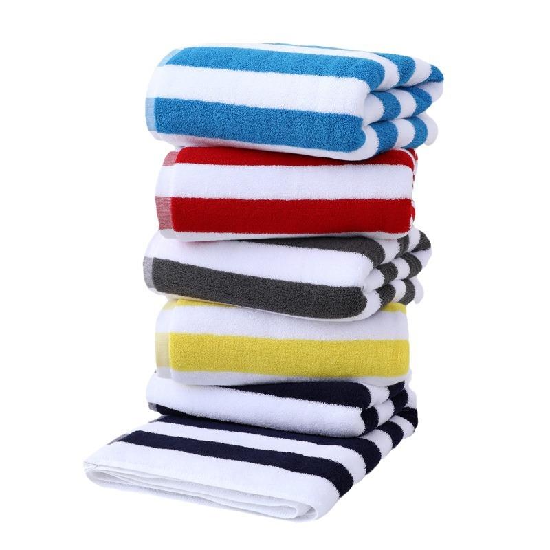 Пляжное полотенце из хлопка, цветная полоска, окрашенная пряжа, большое банное полотенце для взрослых из хлопка, банное полотенце