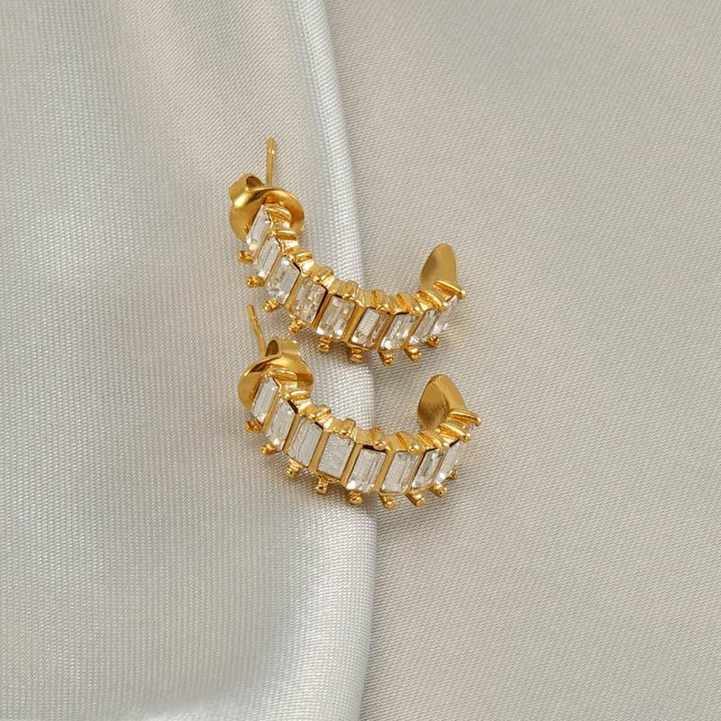 Новые серьги из нержавеющей стали U-образной формы, женские нишевые серьги-пусеты из титановой стали, легкая роскошь