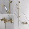 Shower Faucet Set Wall Mounted Classical Thermostatic Bathtub Faucet Set Chrome Total Brass Bath & Shower Mixer Set