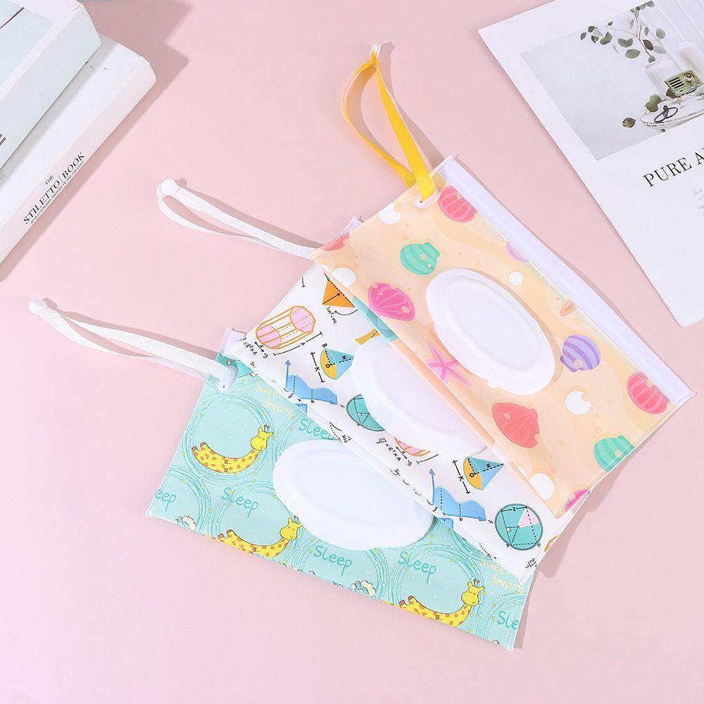 Baby Product Flip Cover Portable Wet Wipes Bag Cosmetic Pouch Wipes Holder Case Tissue Box