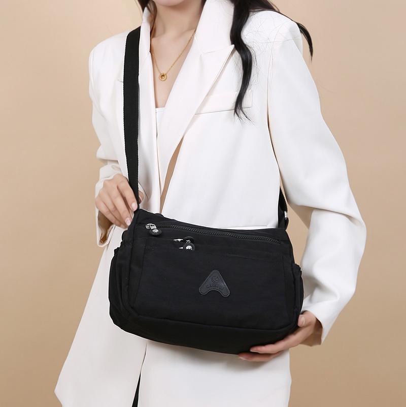 Женская сумка через плечо, нейлоновая сумка, многослойный карман, большая вместимость, сумка через плечо