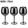 3 шт. Мини 70 мл Нержавеющая сталь Стекло 2 унции Коктейль Креативный Металлический Бар Ресторан Бокал для шампанского Бокал для красного вина Барная посуда Чашка