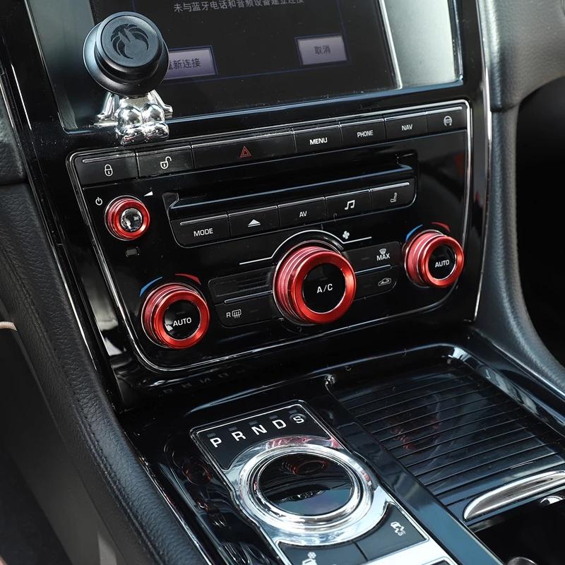 4 шт./компл., алюминиевый сплав, автомобильный кондиционер, ручка регулировки громкости, накладка, подходит для Jaguar XJ 2010-автомобильный интерьер