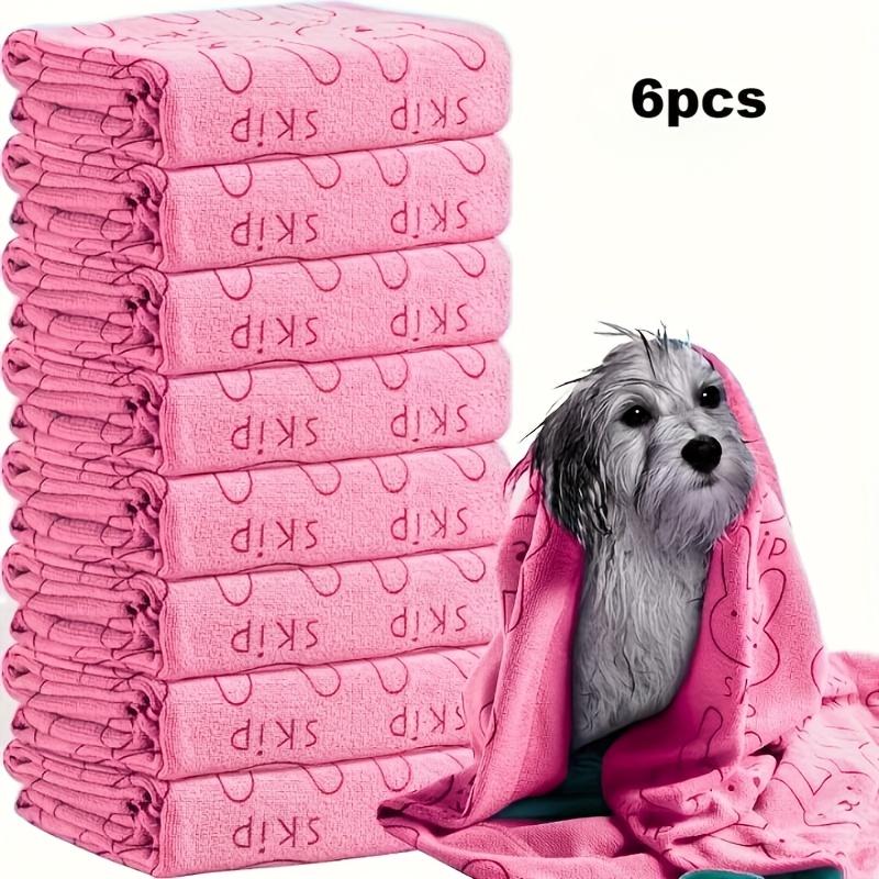 Набор из 6 быстросохнущих полотенец из микрофибры для собак - Идеально для купания и груминга, Изготовлен из прочного полиэфирного волокна, Подходит для маленьких, средних