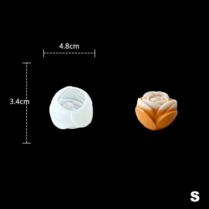 Multi Size 3D Flower Shape Silicone Rose Mold Candle Mould Handmade Soap Mold Wedding Cake Decor Jelly Valentine's Day Gift DIY
