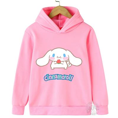 Новые детские толстовки Cinnamoroll для мальчиков и девочек, модная осенняя теплая толстовка для малышей, детские пуловеры с мультяшным рисунком.
