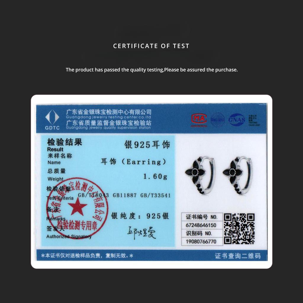 Загадочные серьги-клипсы «Ночной цветок», гламурные серьги-пусеты из стерлингового серебра 925 пробы с черными цветами