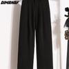 DIMANAF 2024 Большие размеры Летние длинные брюки Женские брюки Свободные прямые оборки Женские базовые брюки Широкие брюки 4XL