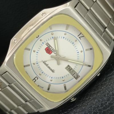 ОРИГИНАЛЬНЫЕ ВИНТАЖНЫЕ АВТОМАТИЧЕСКИЕ ЧАСЫ SEIKO 5 7009A ЯПОНИЯ МУЖСКИЕ БЕЛЫЙ ЦИФЕРБЛАТ a709196-1