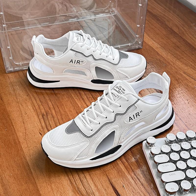 Бренд Мужские кроссовки для бега Сетчатые дышащие Мужские кроссовки Лето Новинка Лоскутное шитье Пляжные сандалии Роскошная мода Мужские теннисные туфли 2025