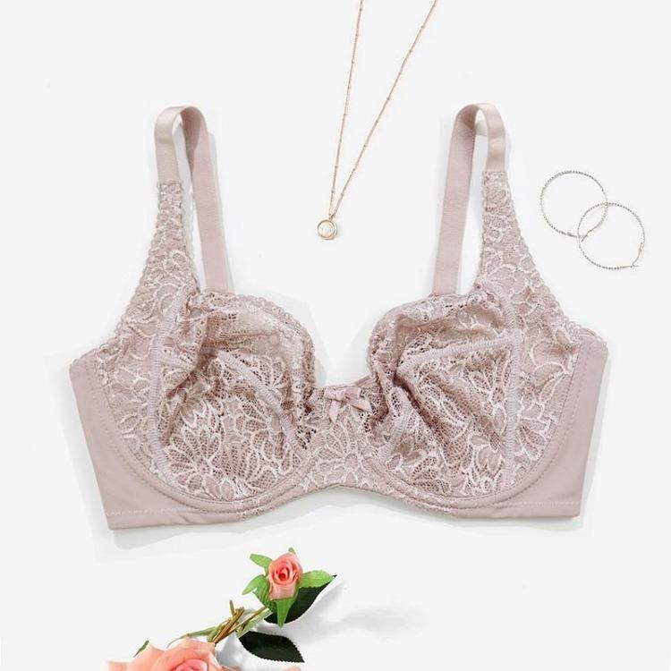 Женский тонкий кружевной бралетт большого размера на косточках без поролоновой чашки 75C 80D 100C 105D
