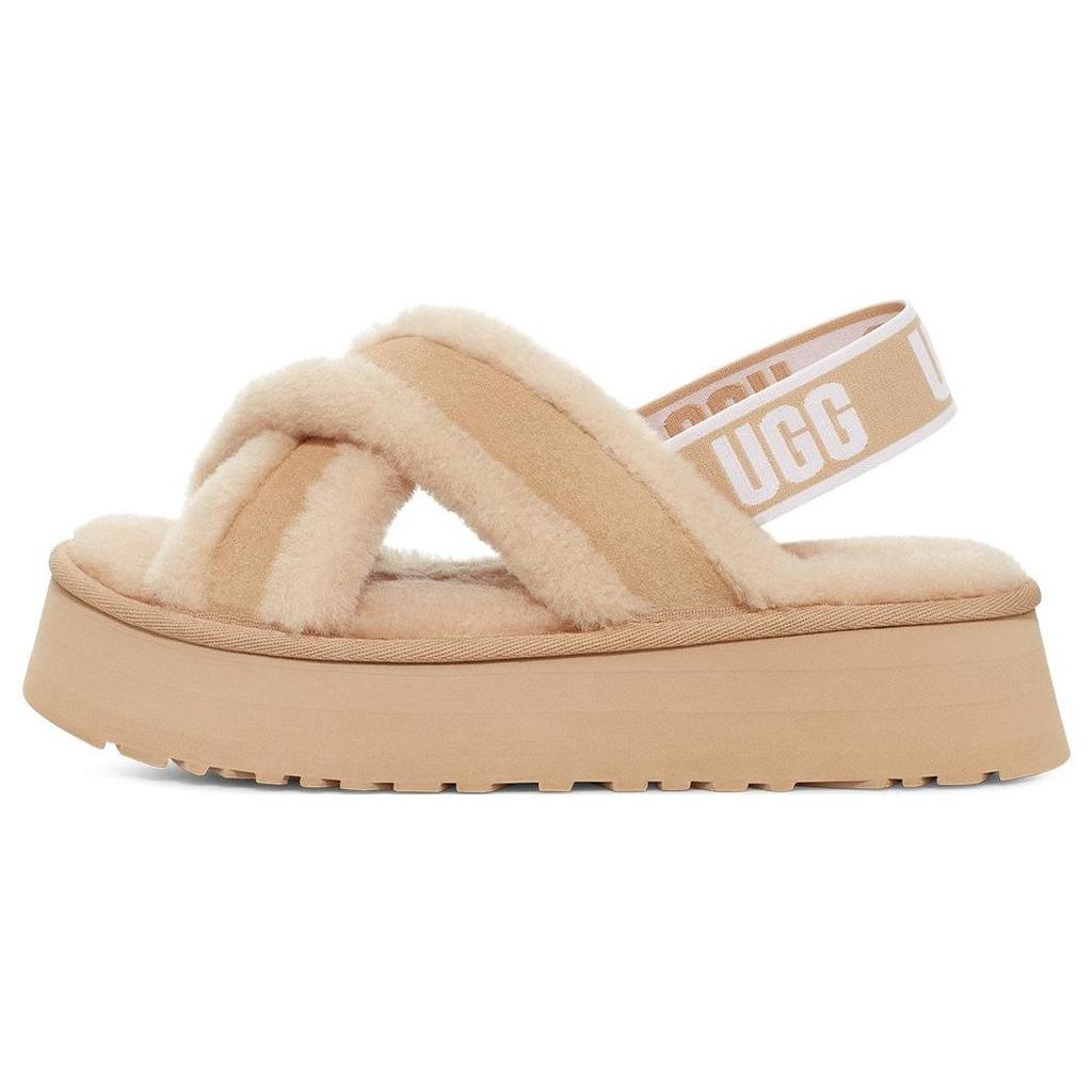 UGG Disco Two-Layer Cowhide Comfortable Simple Fashion Sandals Women Sandals Light-Gray-Brown 1121550-DRI