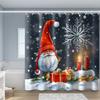 1 штука красная шапка принт Санта Клауса с пластиковым крючком занавеска для душа, зимняя рождественская разделительная занавеска для ванной