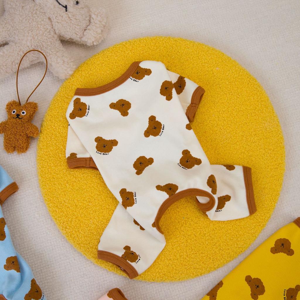 Мультяшный медведь Одежда для маленьких собак Высокая эластичность Комбинезон на четыре лапы для кошек Весна Осень Защита Французский бульдог Питомец Комбинезон