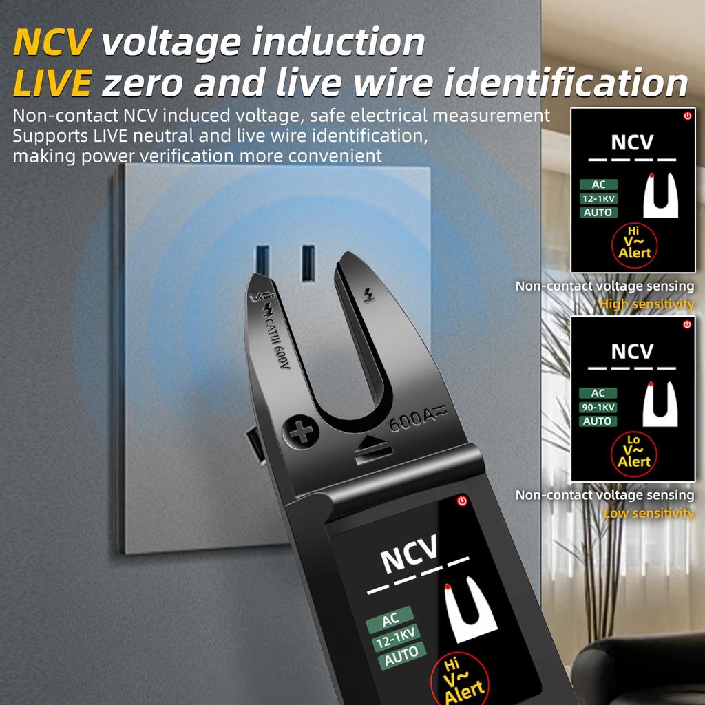 BSIDE Profesional Fork Meter 9999 Counts USB Charge Electrical Tester Clamp meter True RMS 600A Digital DC AC Clamp Meter NCV U6