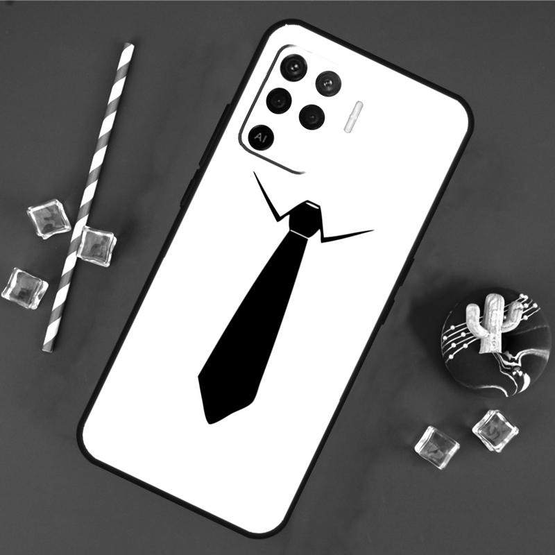 Чехол-портфель с галстуком для Oppo A40 A60 A80 A16 A76 A96 A18 A38 A58 A78 A98 A91 A15 A17 A74 A94 A54 A57S