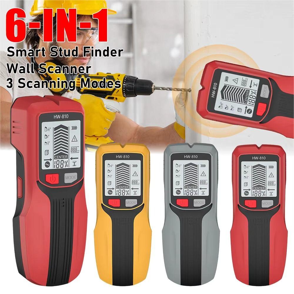 Глубиномер 6-в-1 Детектор шпилек Точно определяет Сканер стенового детектора Ремонт дома