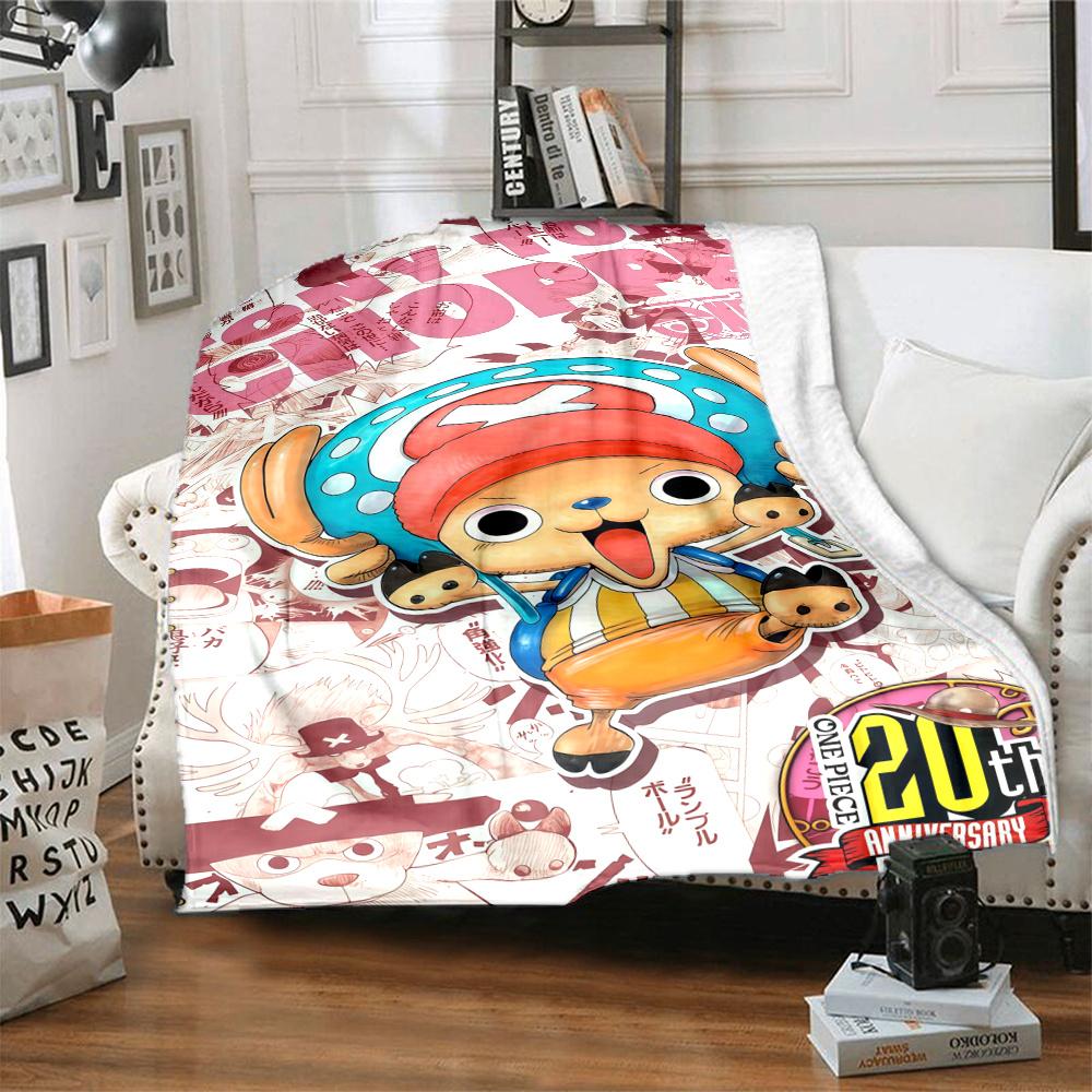 1 шт. Плед из фланели с рисунком Тони Тони Чоппера из One Piece. Подходит для всех сезонов. Для домашнего декора. Тепло и комфорт. Подарки. Праздничный подарок.