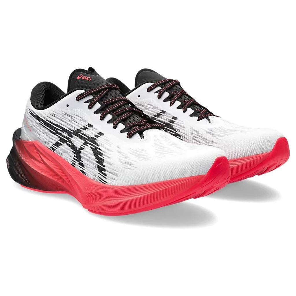 Asics Novablast 3 Белый Черный Электрический Красный 1011B458-104