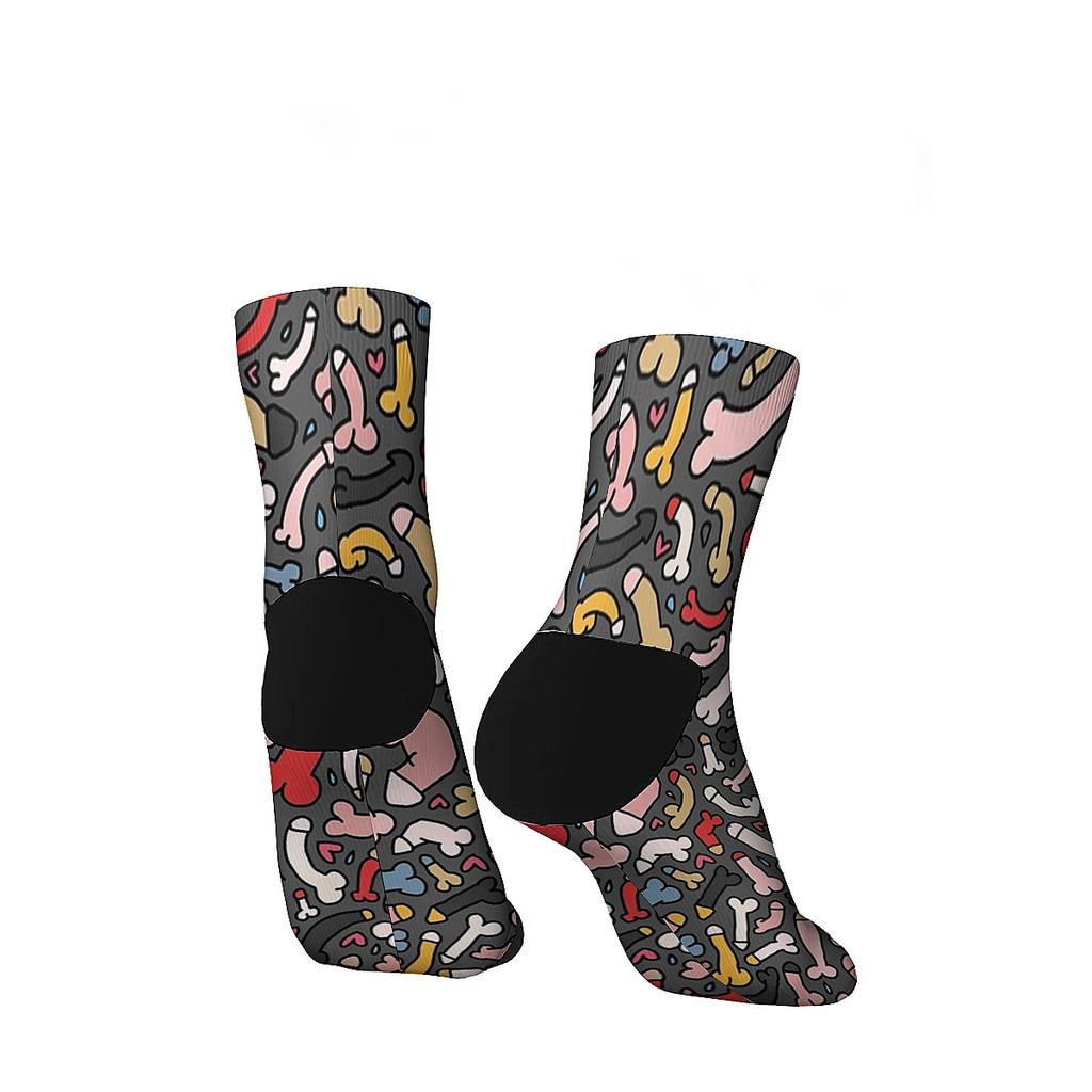 Смешное абстрактное искусство Дик Красочные принты мода повседневные уличные спортивные короткие носки-гольфы аксессуары Мужчины идеальный подарок