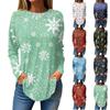 Футболки для женщин, осенние повседневные рубашки с длинным рукавом, толстовки с винтажным графическим принтом, топы, пуловеры, рождественские