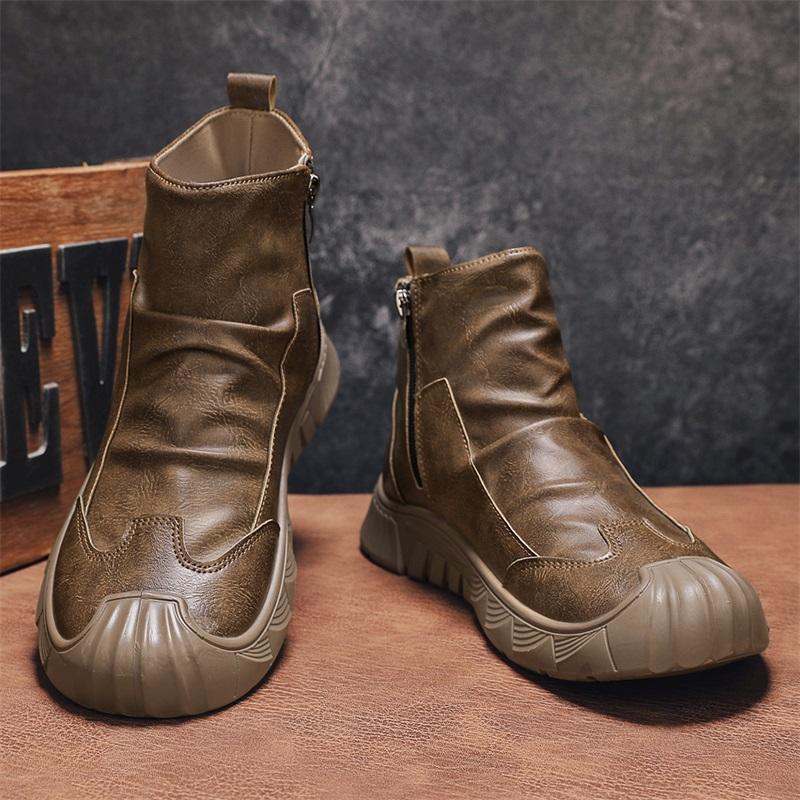 Fashion Boots Men Shoes Casual Shoes Classics Ankle Boots High Slip On Office Ventilate Versatile Motorcycle Boots Men Casual Sneakers