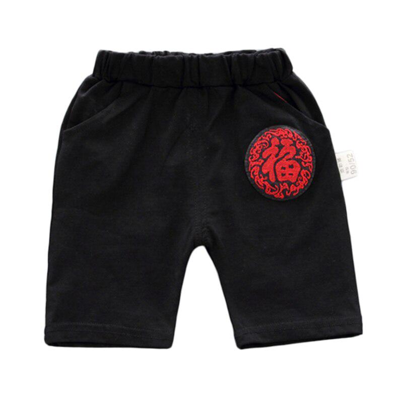 Футболка с короткими рукавами и принтом в китайском стиле для маленьких мальчиков, топы + шорты, повседневная одежда, комплекты одежды