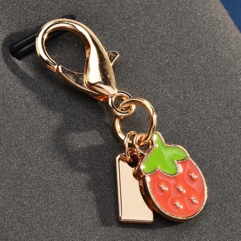Exquisite High-End Strawberry Mushroom Keychains For Women Bag Pendant Charm Car Keyring Jewelry Gift Decoration Accessories