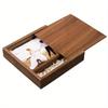 1 PCS Walnut Maple Wood Storage Box Photography Wedding Gift Album Jewelry USB Box Natural Unfinished Wooden Case 16.9X16.9X3.5cm
