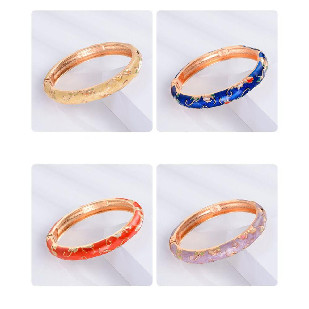 Открытый эмалевый браслет с капельным маслом в китайском стиле, женский браслет на руку, ювелирные подарки